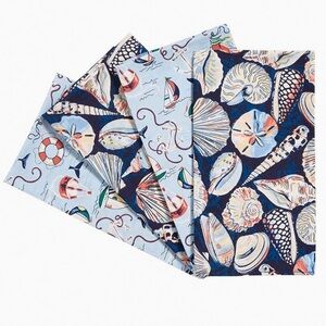 NWT Vera Bradley Table Napkins Set in Morning Shells